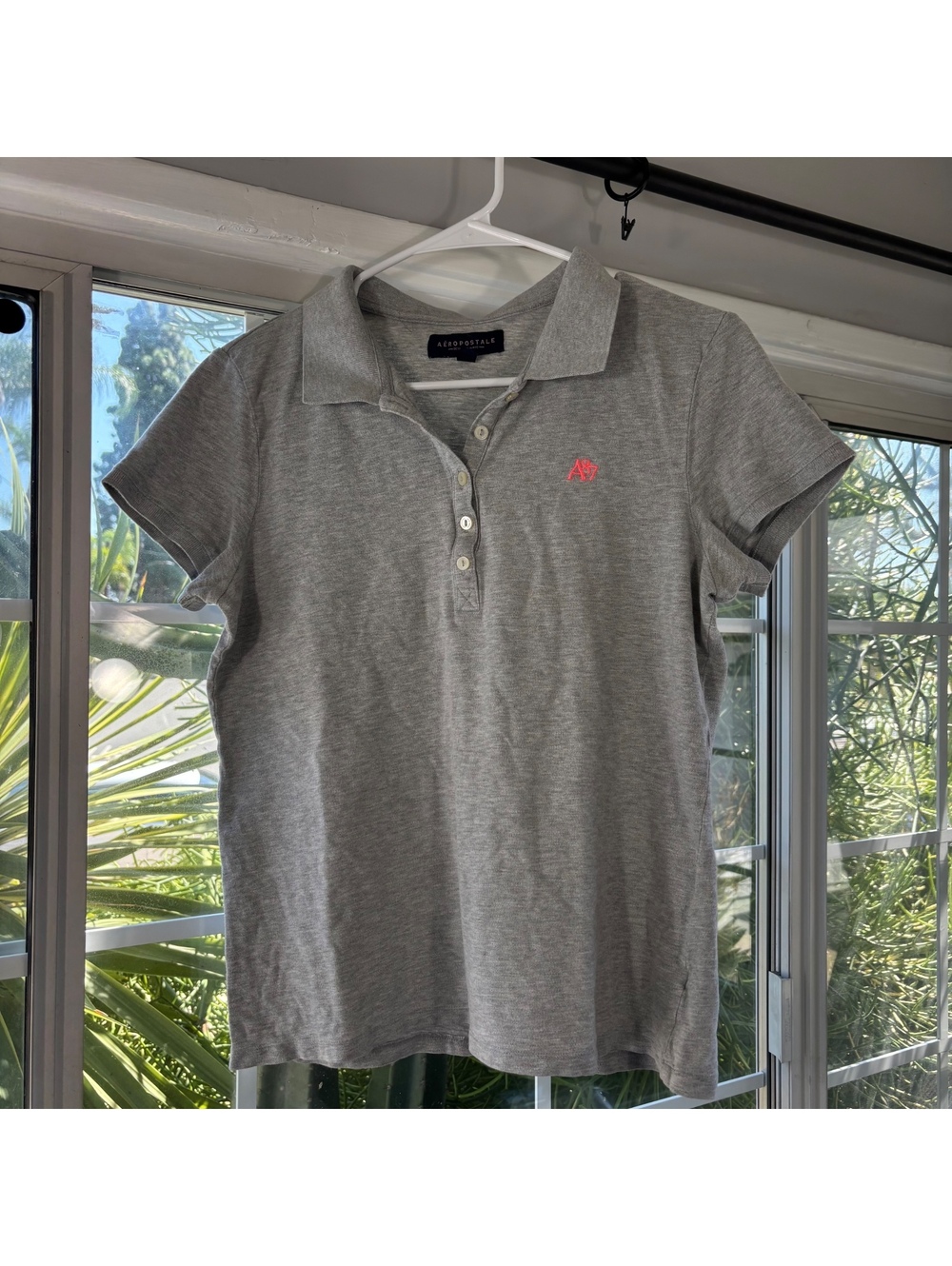 Aeropostale gray polo shirt